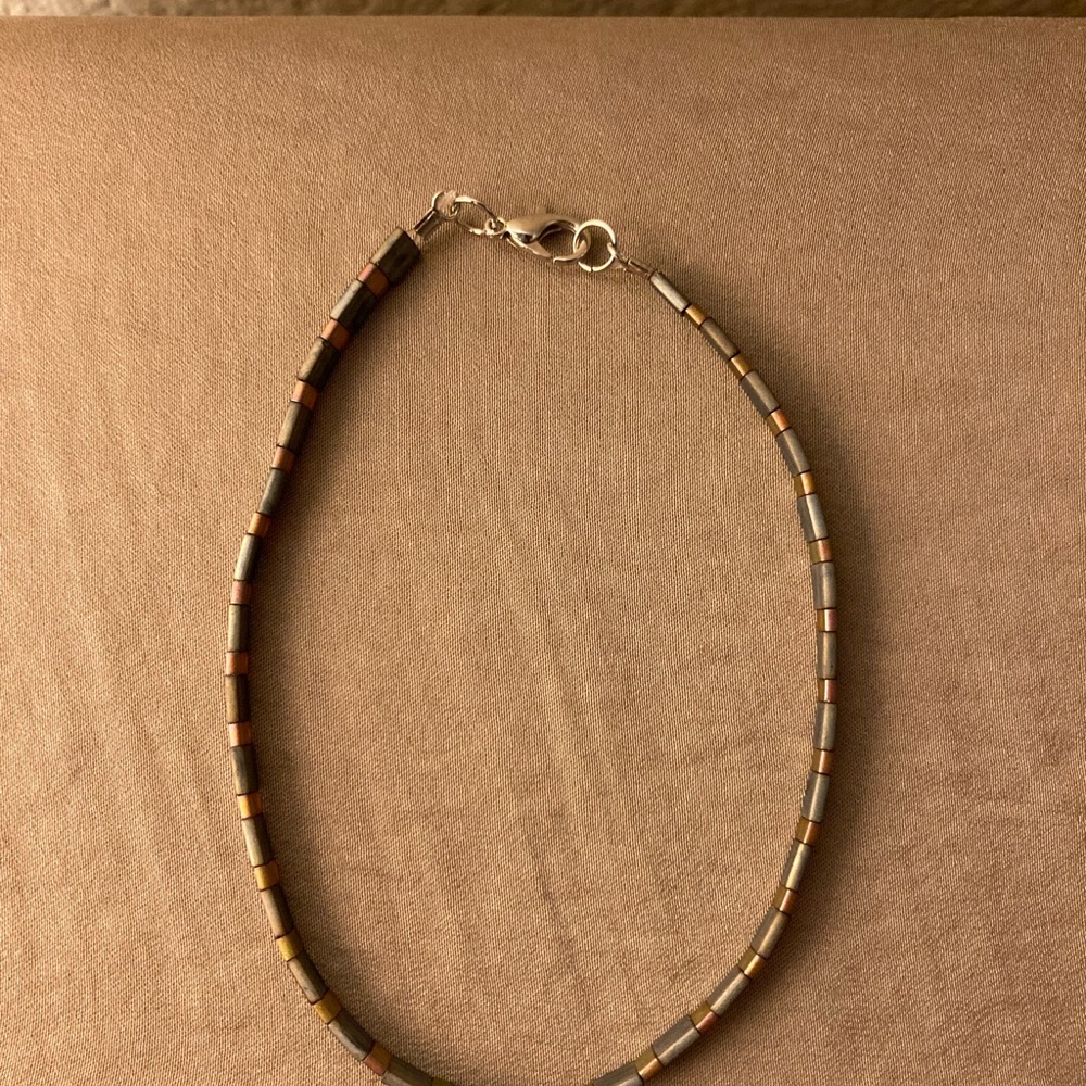 Coastal Metallic Tila Beaded Anklet